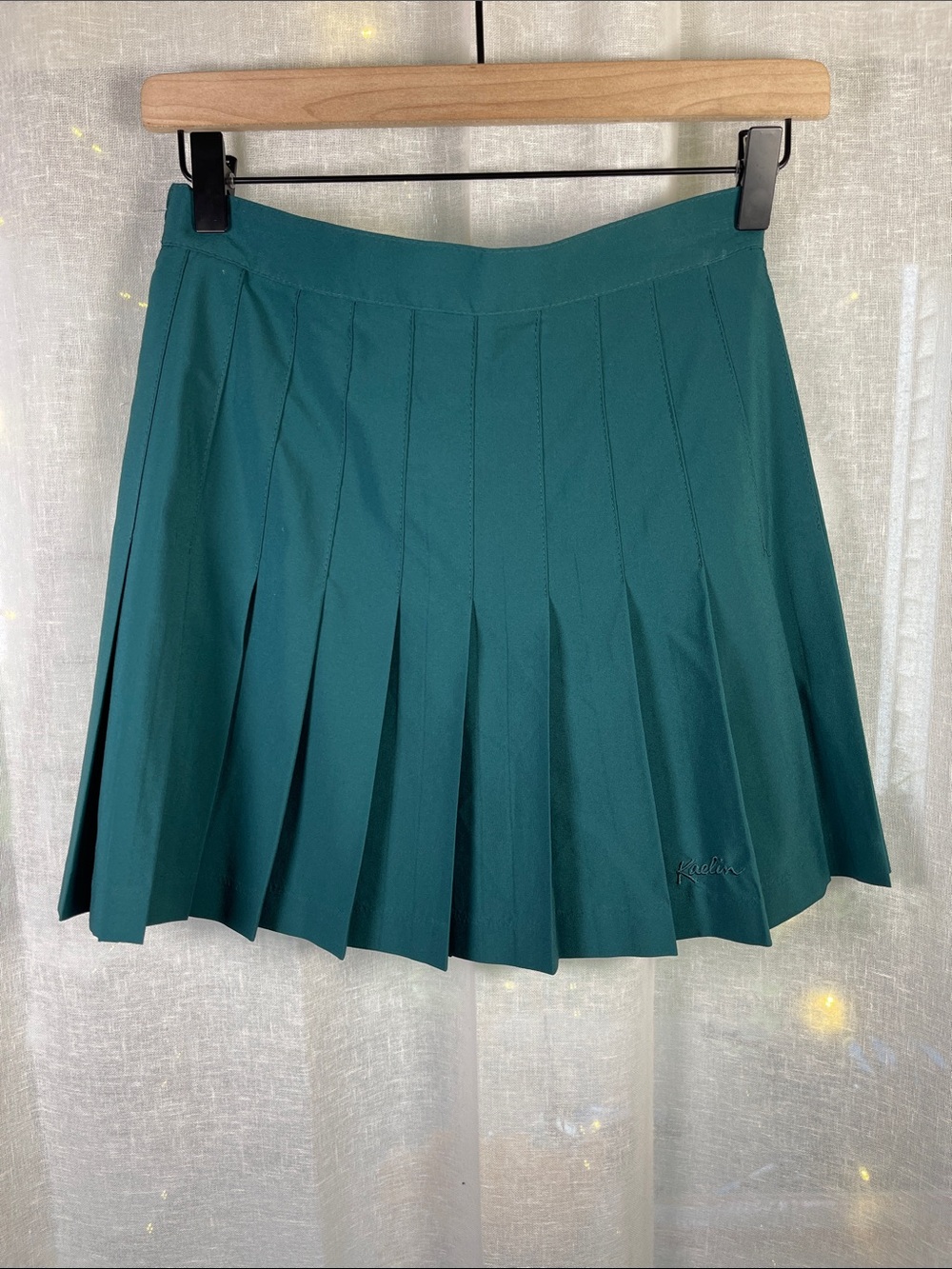 Kaelin Pleated Dark Teal Mini Tennis Skirt